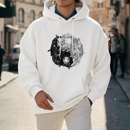 Sudadera con capucha y forro polar con la interpretación del pez koi Yin Yang de Mythstone 