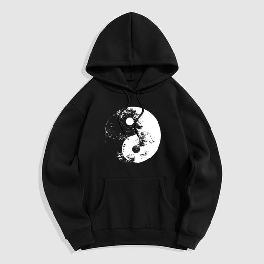 Mythstone Yin Yang Tai Chi Pattern Fleece Lined Hoodie