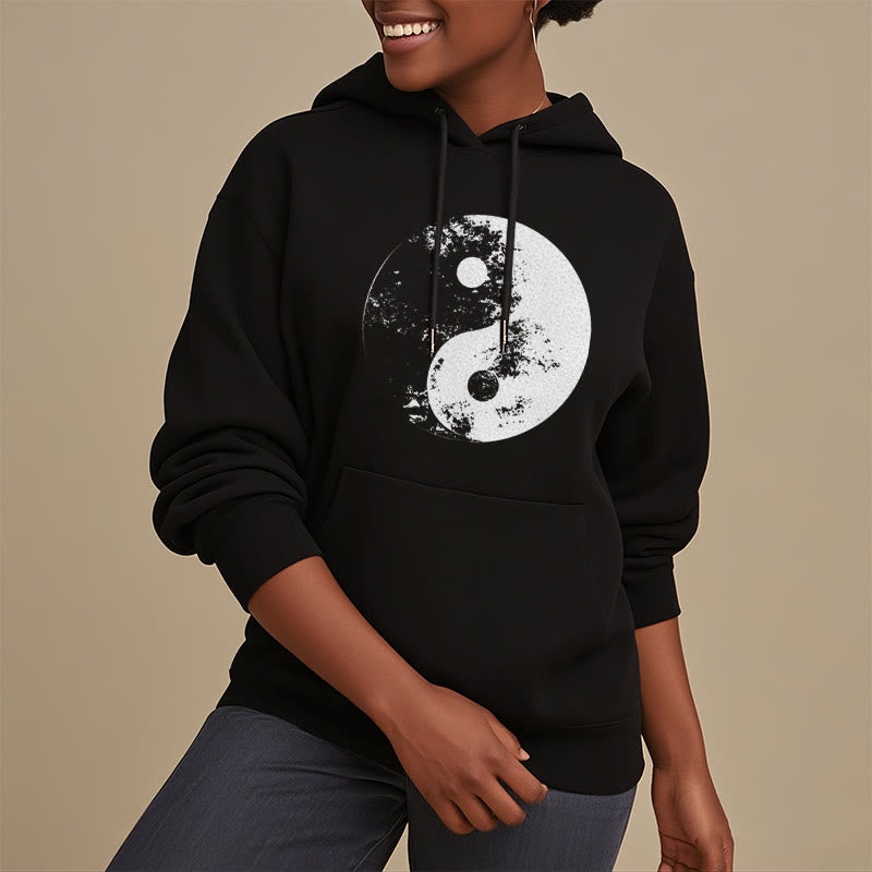 Mythstone Yin Yang Tai Chi Pattern Fleece Lined Hoodie