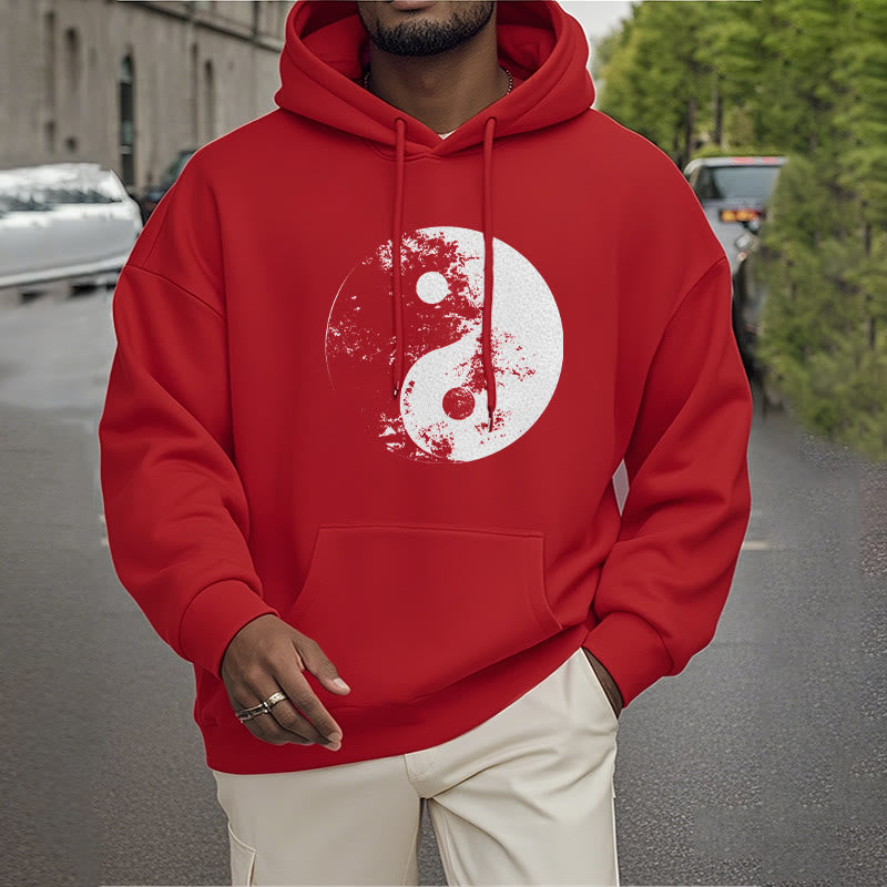 Mythstone Yin Yang Tai Chi Pattern Fleece Lined Hoodie