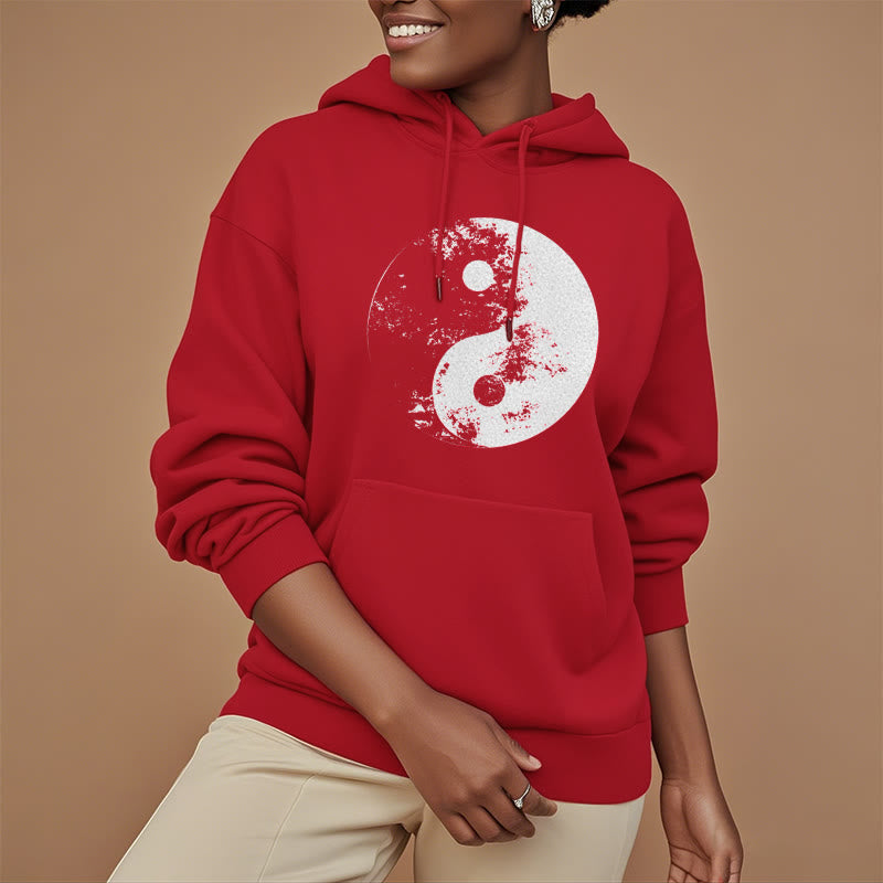 Mythstone Yin Yang Tai Chi Pattern Fleece Lined Hoodie