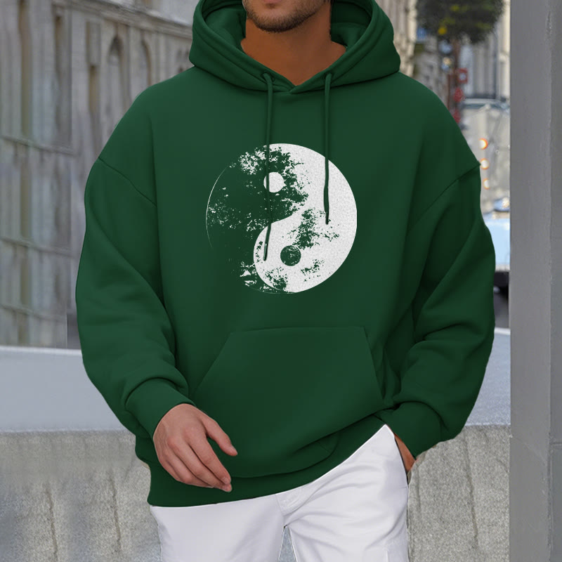 Mythstone Yin Yang Tai Chi Pattern Fleece Lined Hoodie