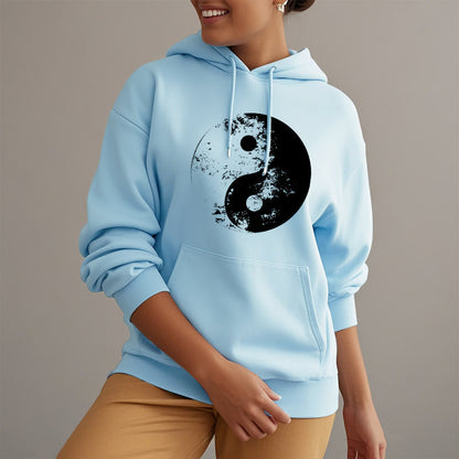 Mythstone Yin Yang Tai Chi Pattern Fleece Lined Hoodie