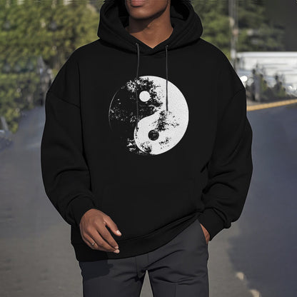 Mythstone Yin Yang Tai Chi Pattern Fleece Lined Hoodie