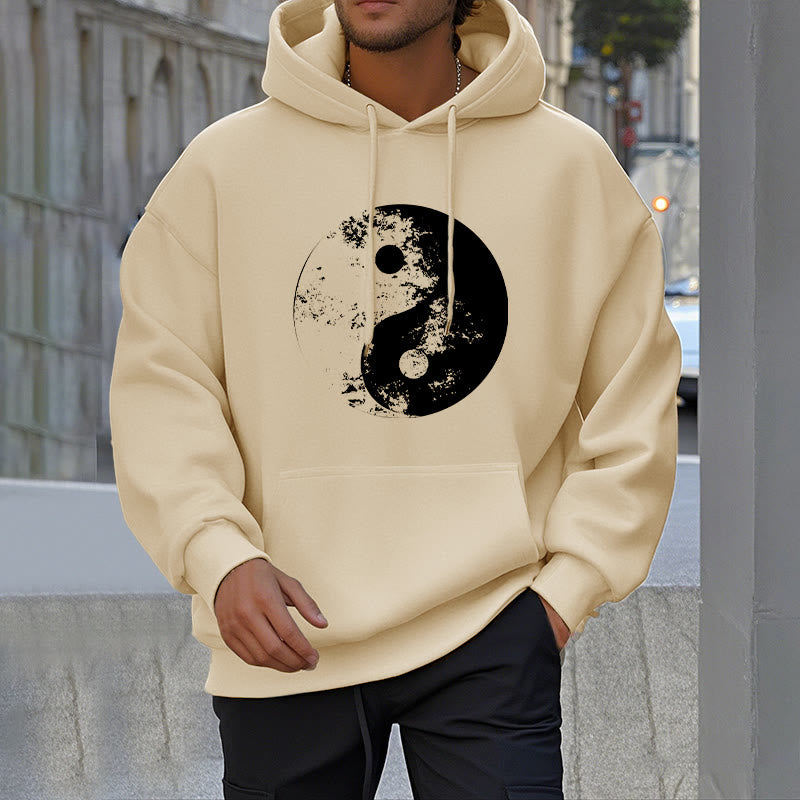 Mythstone Yin Yang Tai Chi Pattern Fleece Lined Hoodie