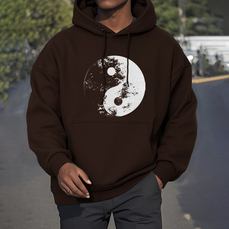 Mythstone Yin Yang Tai Chi Pattern Fleece Lined Hoodie