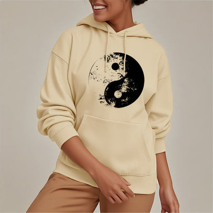 Mythstone Yin Yang Tai Chi Pattern Fleece Lined Hoodie