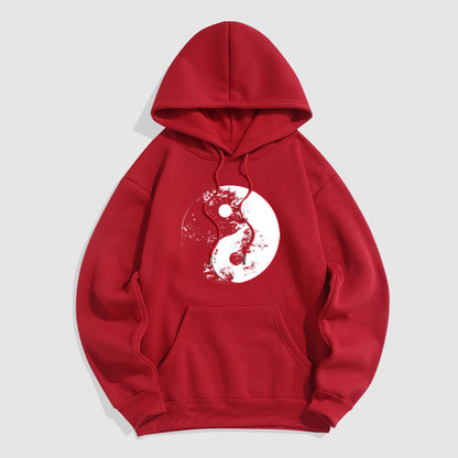 Mythstone Yin Yang Tai Chi Pattern Fleece Lined Hoodie