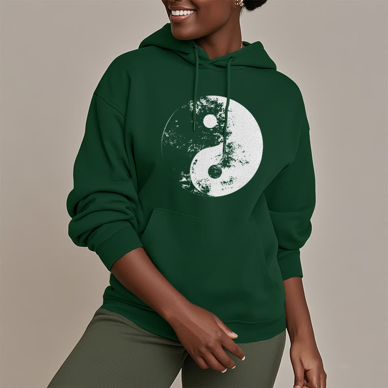 Mythstone Yin Yang Tai Chi Pattern Fleece Lined Hoodie