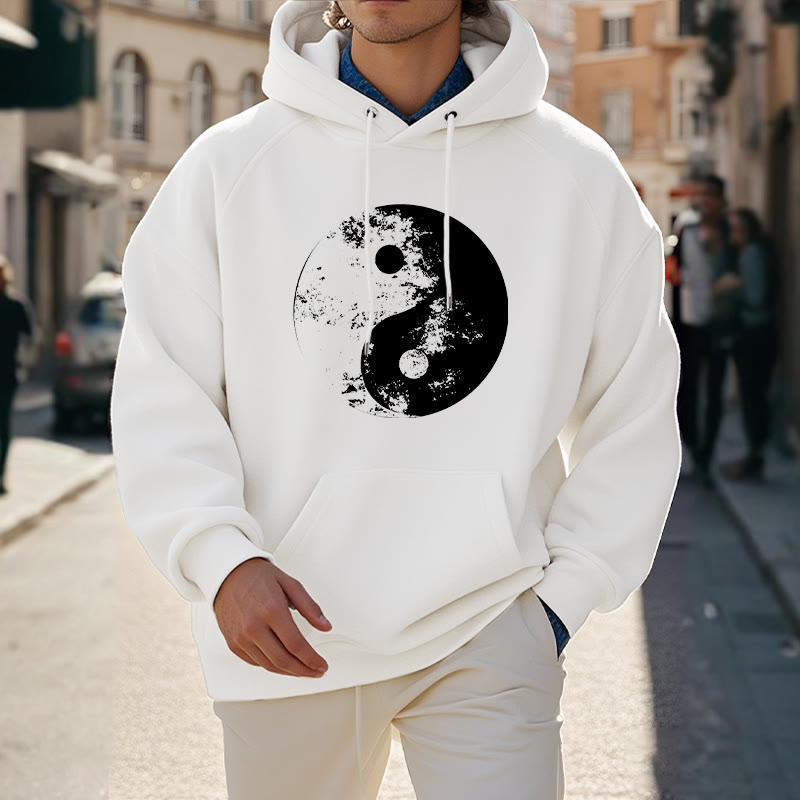 Mythstone Yin Yang Tai Chi Pattern Fleece Lined Hoodie