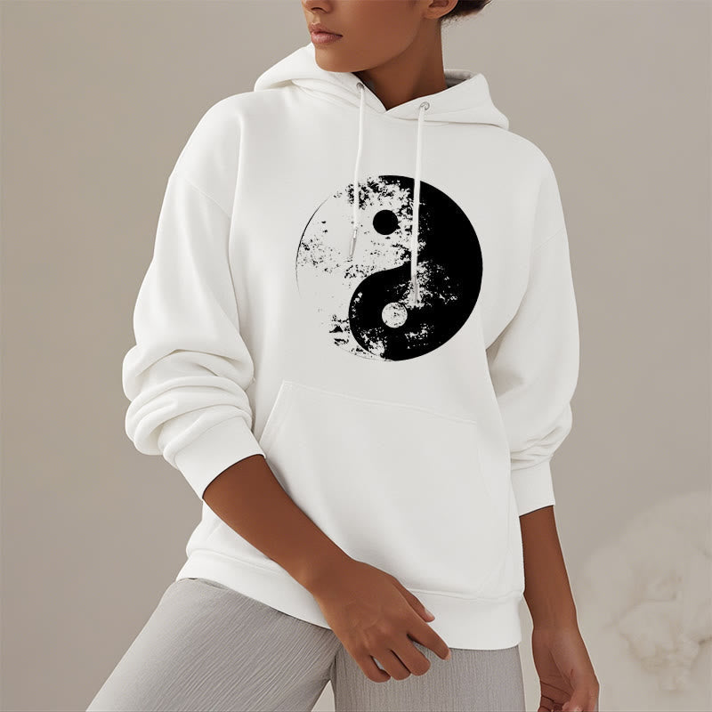 Mythstone Yin Yang Tai Chi Pattern Fleece Lined Hoodie