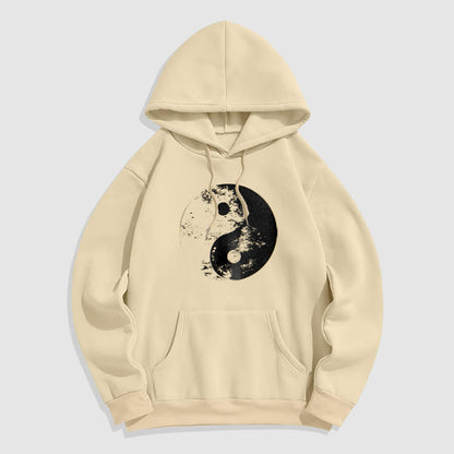 Mythstone Yin Yang Tai Chi Pattern Fleece Lined Hoodie