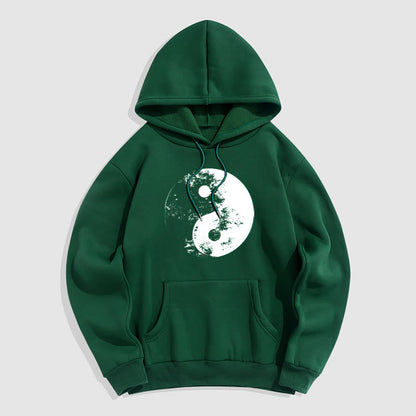 Mythstone Yin Yang Tai Chi Pattern Fleece Lined Hoodie