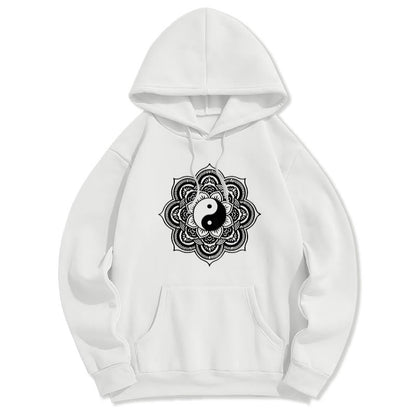 Mythstone Mandala Yin Yang Fleece Lined Hoodie