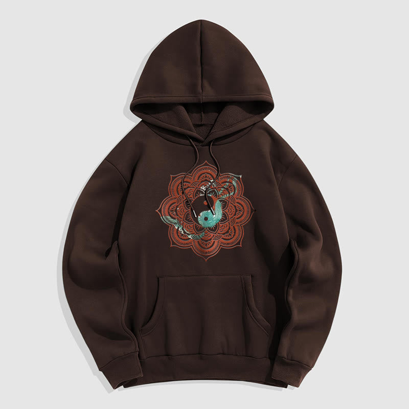 Mythstone Mandala Yin Yang Fleece Lined Hoodie