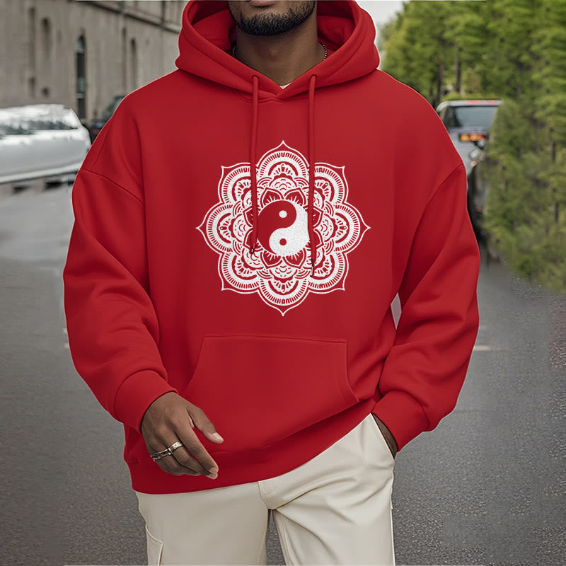 Mythstone Mandala Yin Yang Fleece Lined Hoodie