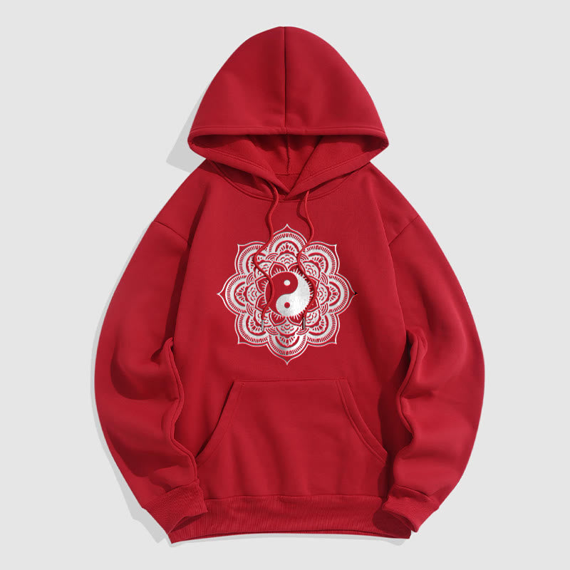 Mythstone Mandala Yin Yang Fleece Lined Hoodie