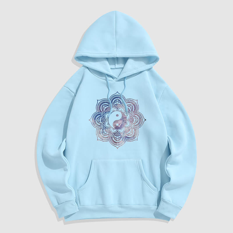 Mythstone Mandala Yin Yang Fleece Lined Hoodie