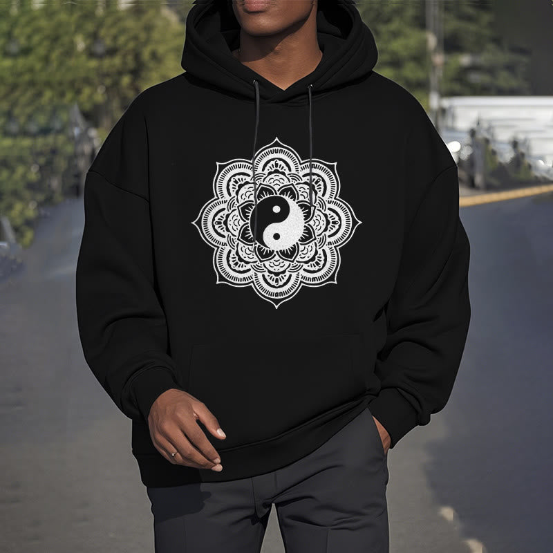 Mythstone Mandala Yin Yang Fleece Lined Hoodie