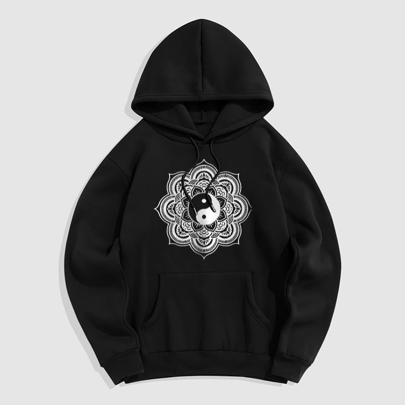 Mythstone Mandala Yin Yang Fleece Lined Hoodie