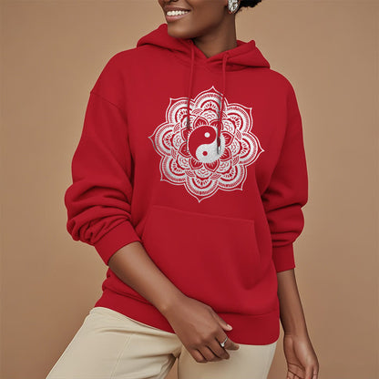 Mythstone Mandala Yin Yang Fleece Lined Hoodie