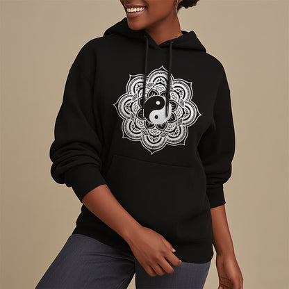 Mythstone Mandala Yin Yang Fleece Lined Hoodie