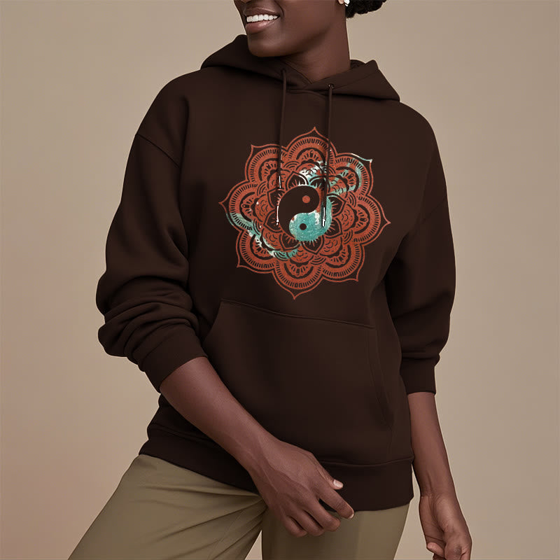 Mythstone Mandala Yin Yang Fleece Lined Hoodie