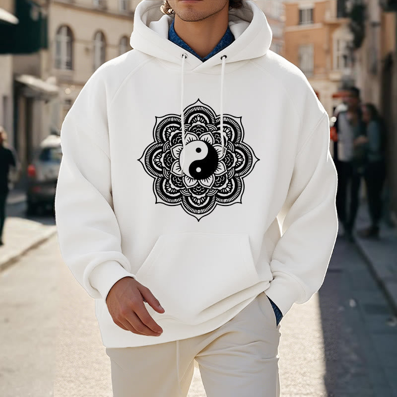 Mythstone Mandala Yin Yang Fleece Lined Hoodie