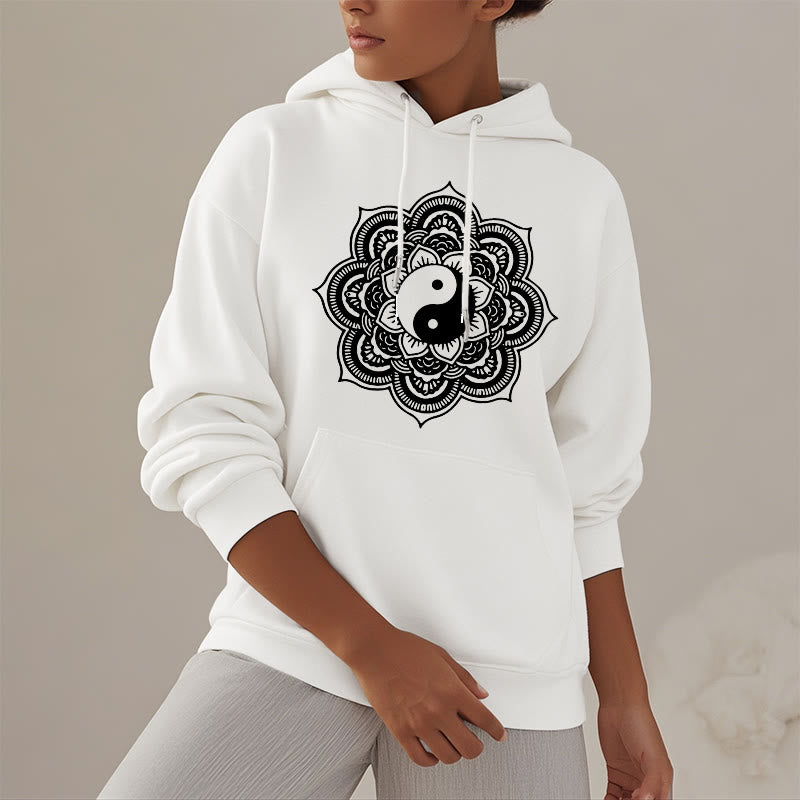 Mythstone Mandala Yin Yang Fleece Lined Hoodie