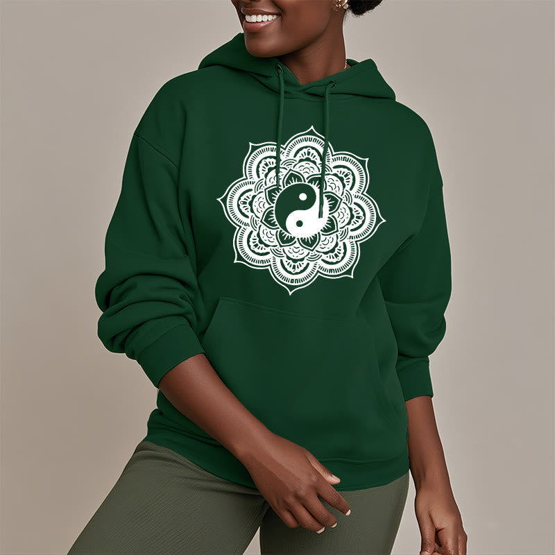 Mythstone Mandala Yin Yang Fleece Lined Hoodie