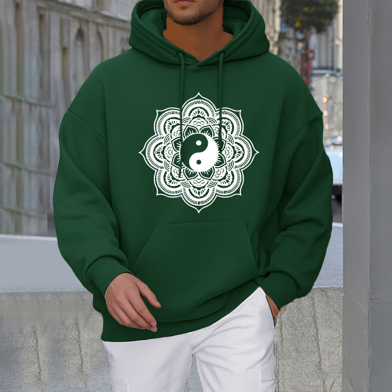 Mythstone Mandala Yin Yang Fleece Lined Hoodie