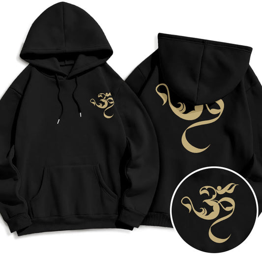 Mythstone Om Figure Design Fleece Lined Hoodie