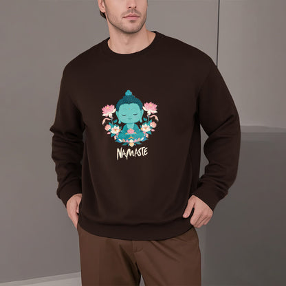 Sudadera suave con forro polar y diseño de meditación de Buda y loto NAMASTE de Mythstone 