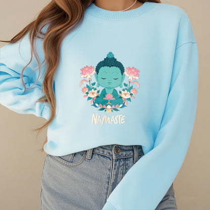 Sudadera suave con forro polar y diseño de meditación de Buda y loto NAMASTE de Mythstone 