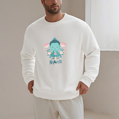 Sudadera suave con forro polar y diseño de meditación de Buda y loto NAMASTE de Mythstone 