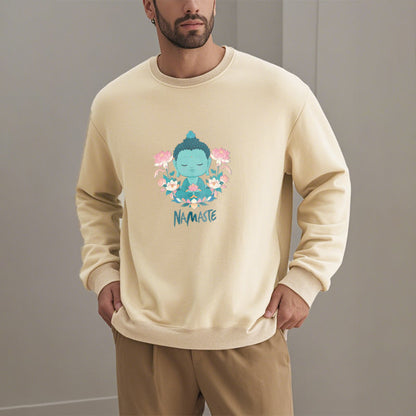 Sudadera suave con forro polar y diseño de meditación de Buda y loto NAMASTE de Mythstone 