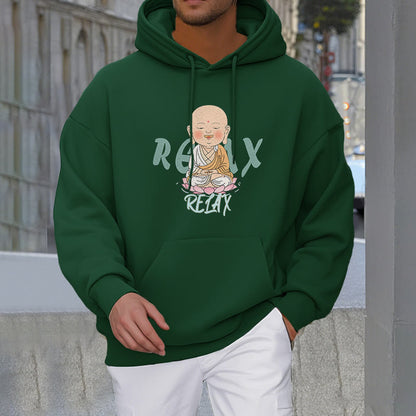 Mythstone RELAX Buddha Fleece Lined Polyester Hoodie