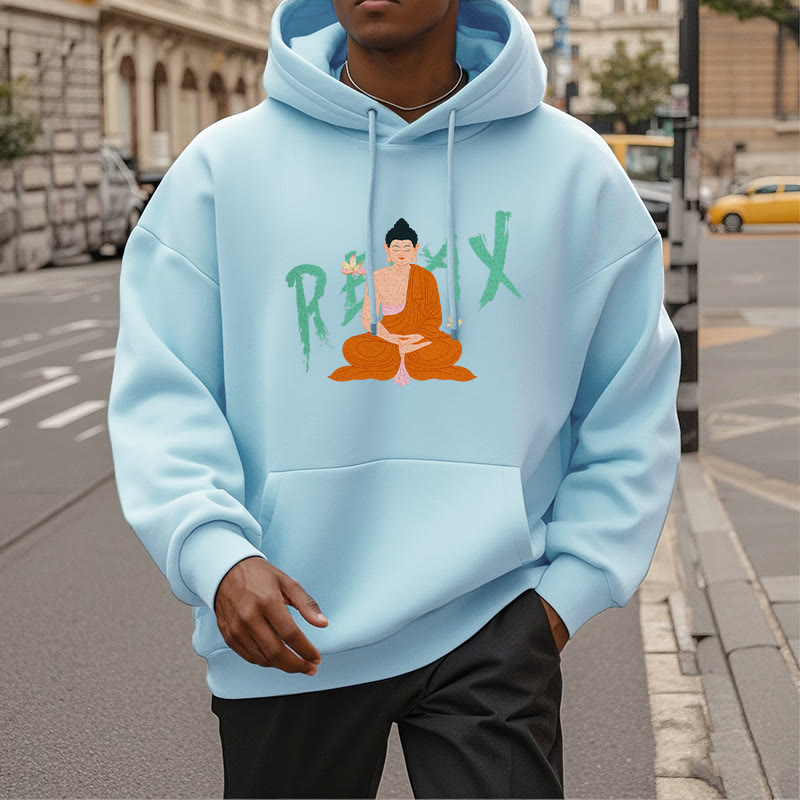 Mythstone RELAX Lotus Buddha Fleece Lined Polyester Hoodie