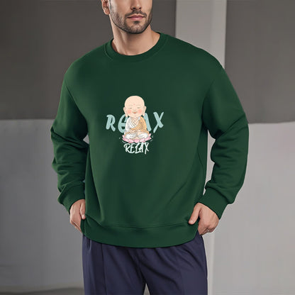 Mythstone RELAX Round Neck Fleece Lined Sweatshirt