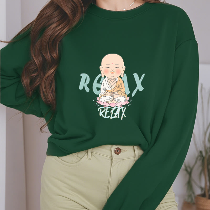 Mythstone RELAX Round Neck Fleece Lined Sweatshirt