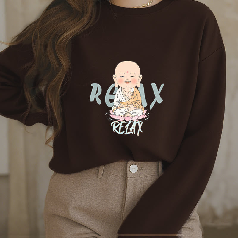 Mythstone RELAX Round Neck Fleece Lined Sweatshirt