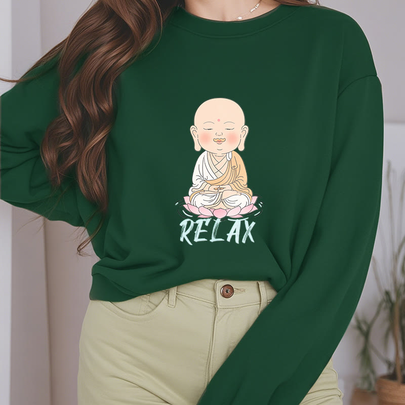 Mythstone RELAX Round Neck Fleece Lined Sweatshirt