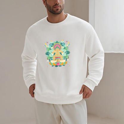 Mythstone Butterfly Lotus Buddha-Inspired Fleece Lined Sweatshirt