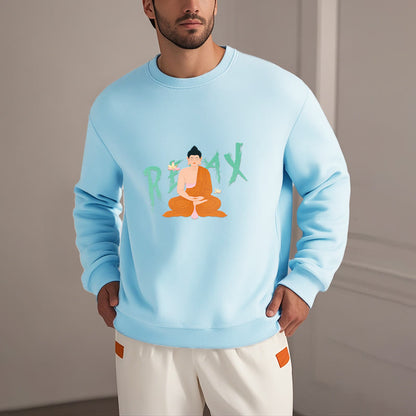 Mythstone RELAX Buddha Fleece Lined Sweatshirt