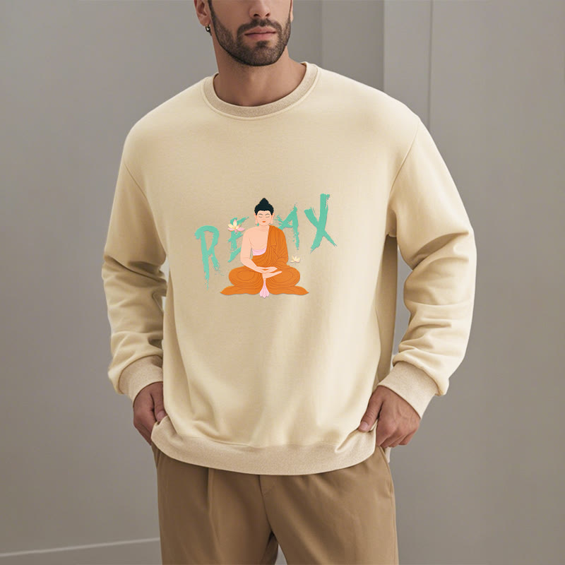 Mythstone RELAX Buddha Fleece Lined Sweatshirt