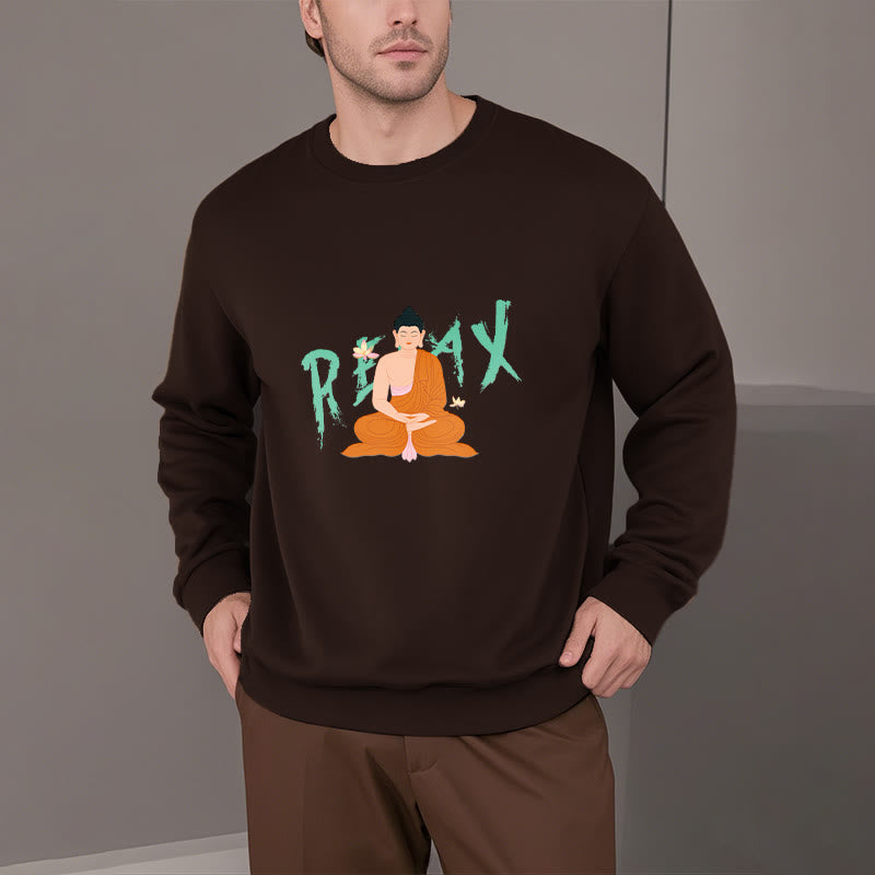 Mythstone RELAX Buddha Fleece Lined Sweatshirt