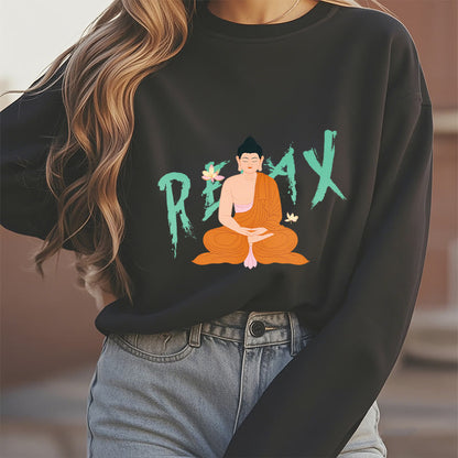 Mythstone RELAX Buddha Fleece Lined Sweatshirt