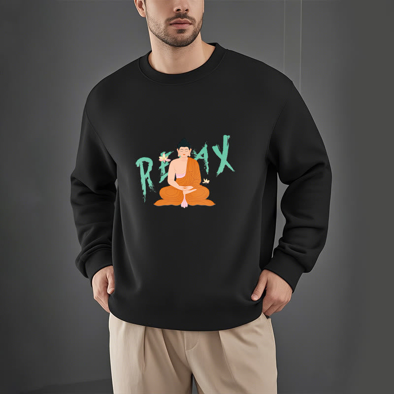 Mythstone RELAX Buddha Fleece Lined Sweatshirt