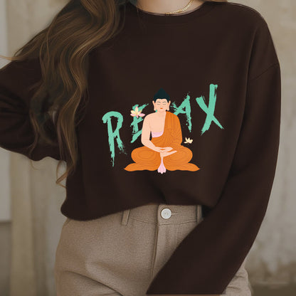 Mythstone RELAX Buddha Fleece Lined Sweatshirt