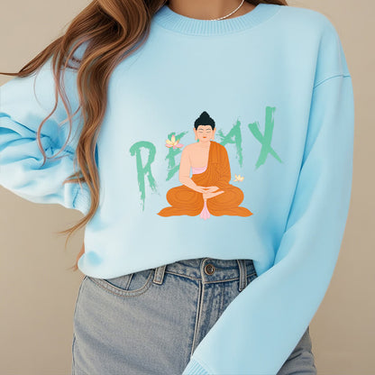 Mythstone RELAX Buddha Fleece Lined Sweatshirt